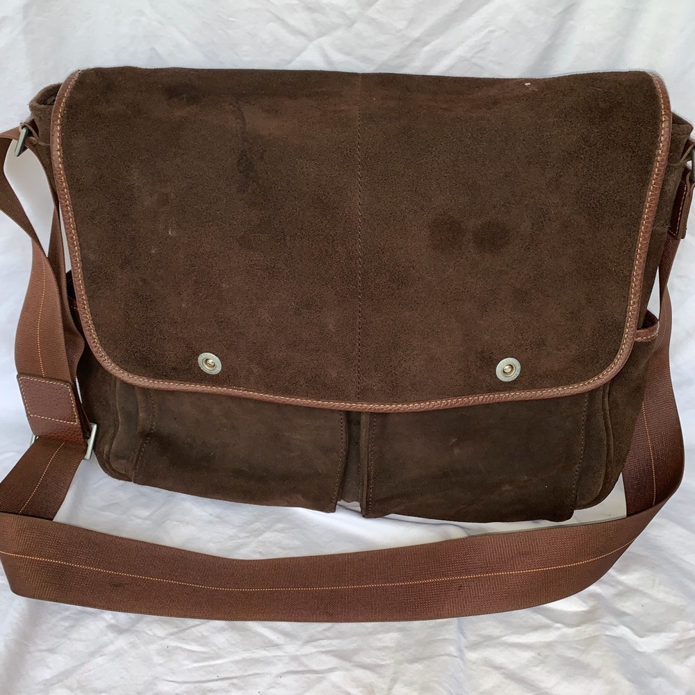 Perry Ellis brown suede bag